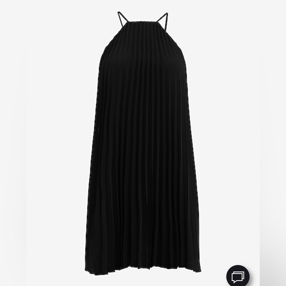 Express Black Pleated Backless Dress - Picture 3 of 6